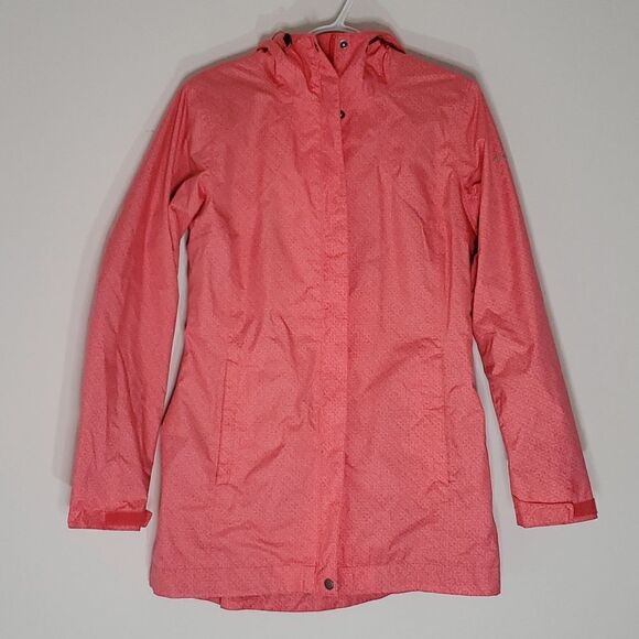 Columbia Jackets & Blazers - Columbia medium hooded pink water and wind resistant jacket